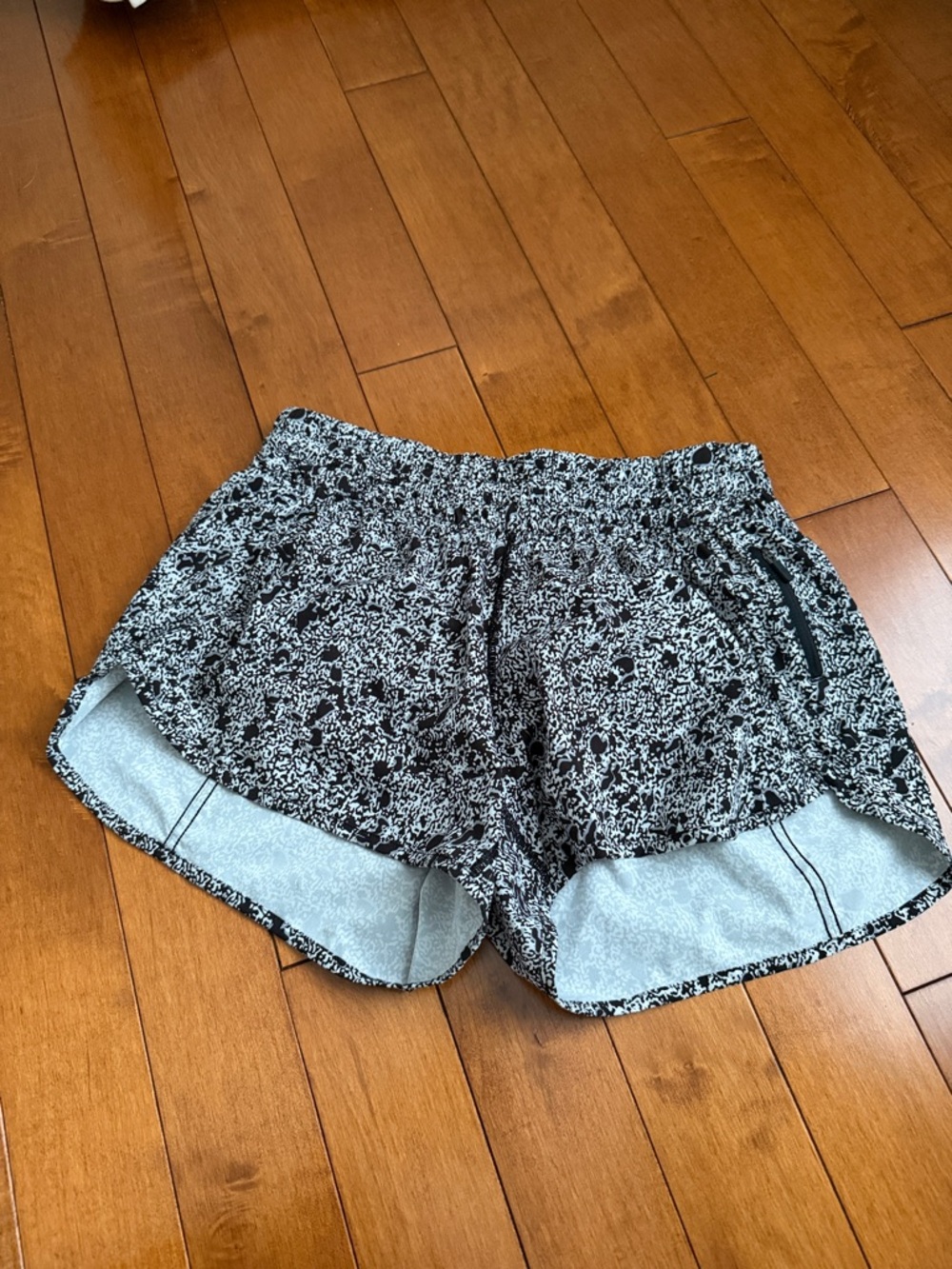 lululemon athletica Black & White Speckled Athletic Shorts